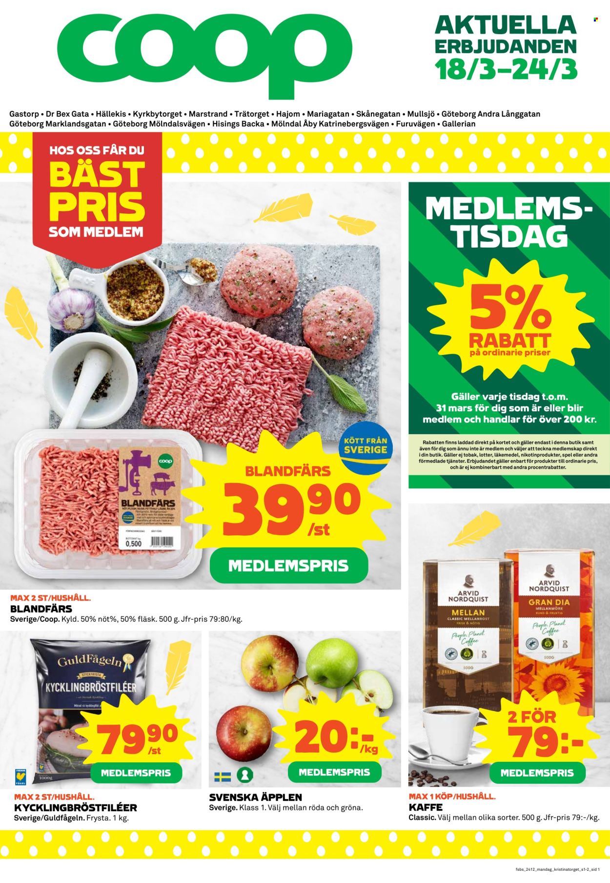 Coop reklamblad - 18/3 2024 - 24/3 2024. Sida 1