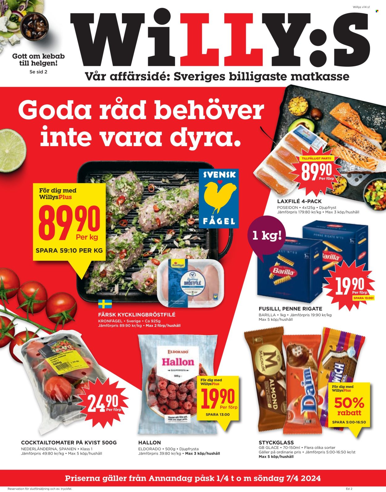Willys reklamblad - 1/4 2024 - 7/4 2024. Sida 1