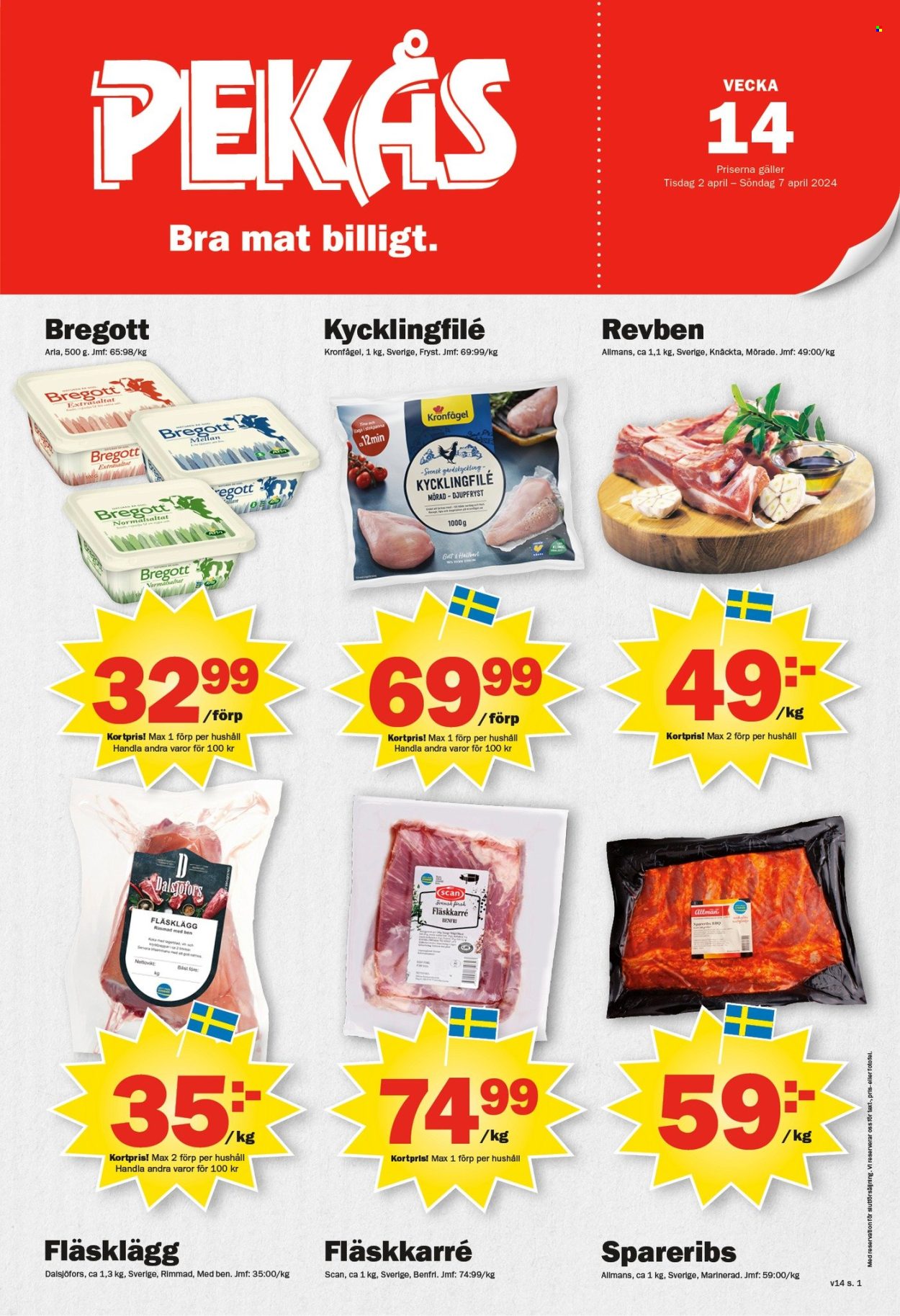 Pekås reklamblad - 2/4 2024 - 7/4 2024. Sida 1