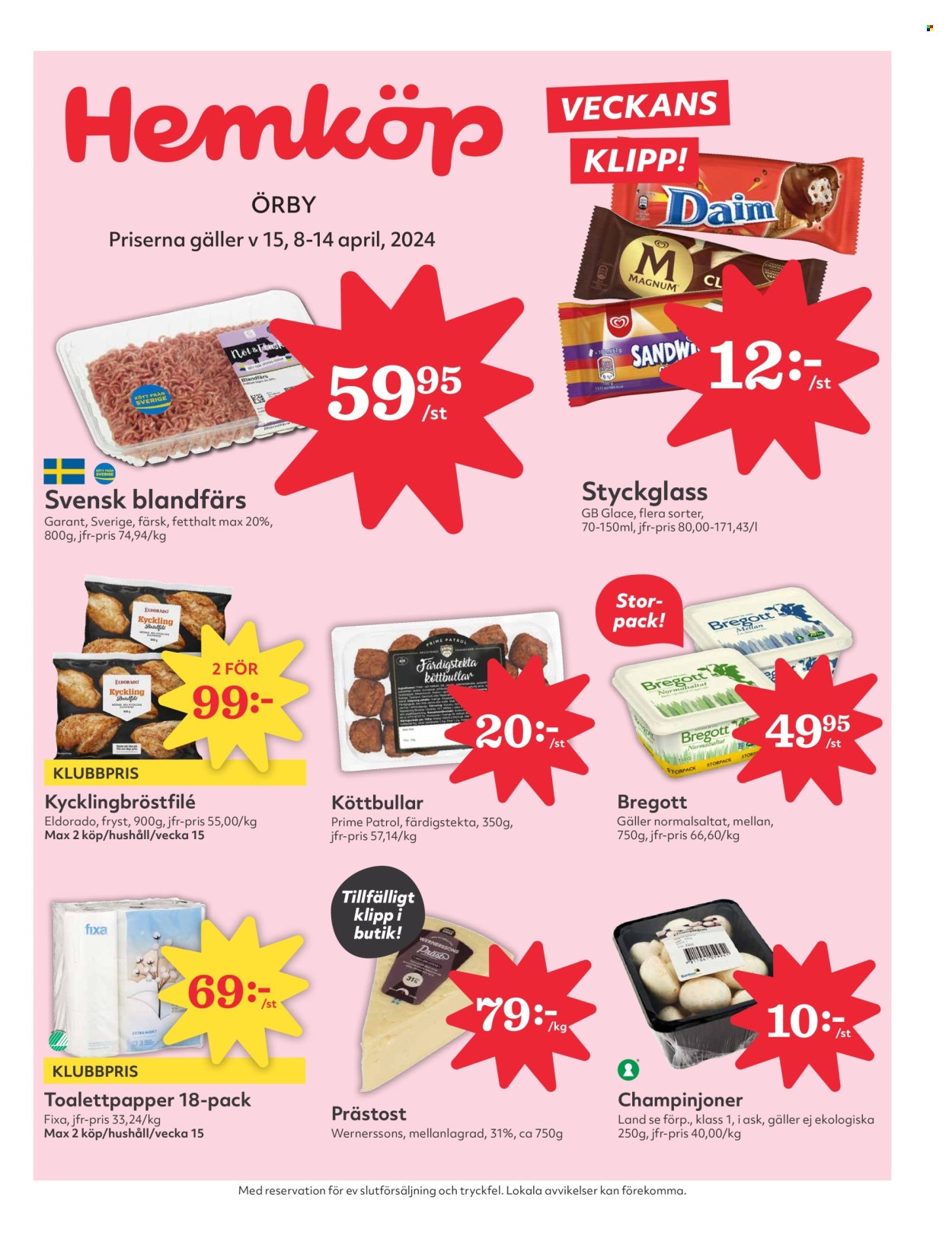 Hemköp reklamblad - 8/4 2024 - 14/4 2024. Sida 1