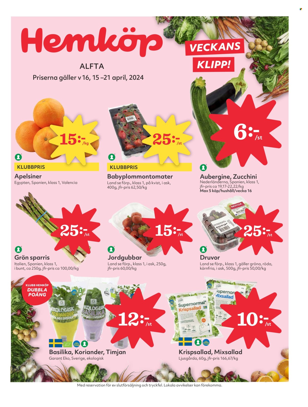 Hemköp reklamblad - 15/4 2024 - 21/4 2024. Sida 1