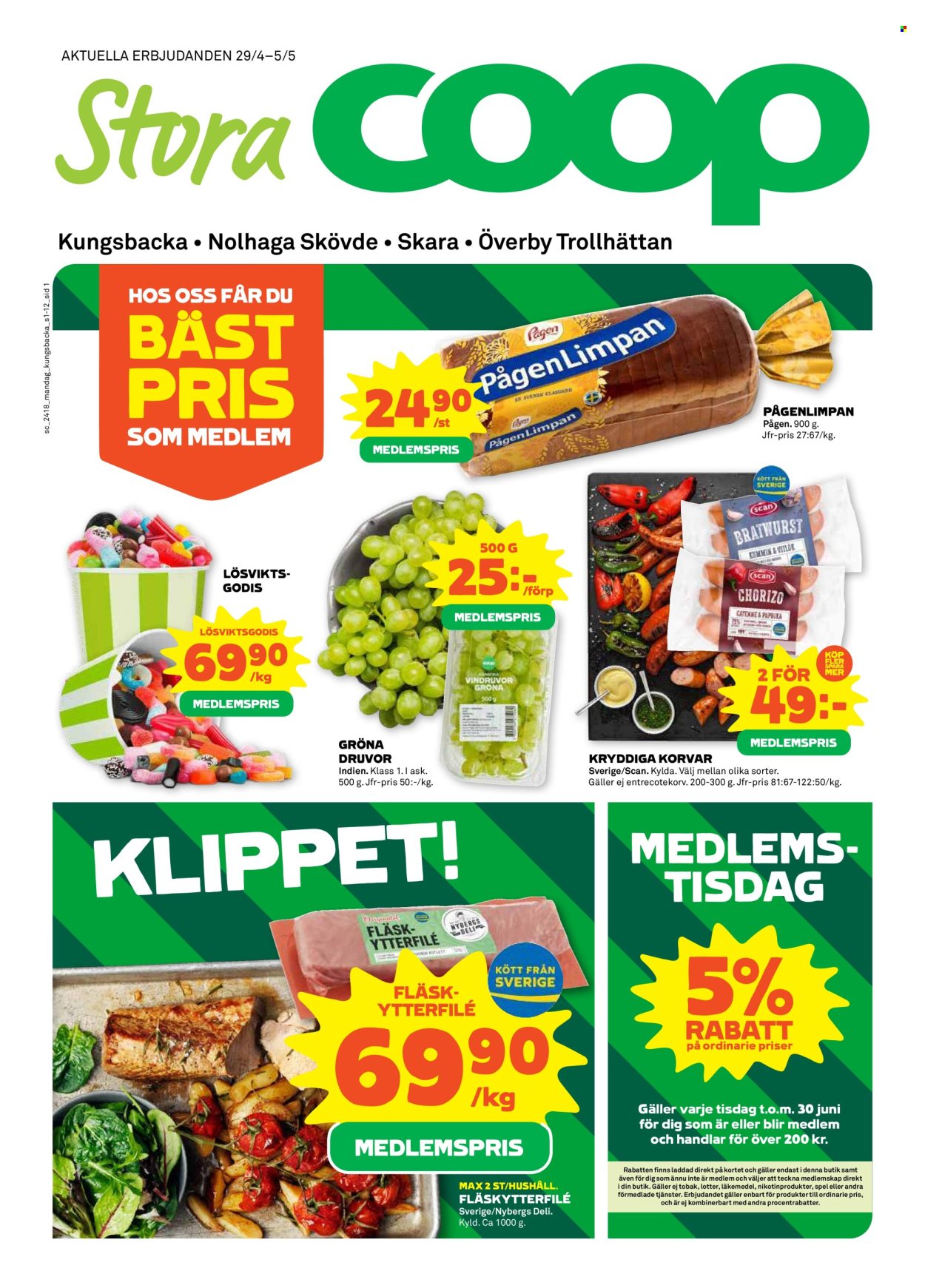 Stora Coop reklamblad - 29/4 2024 - 5/5 2024. Sida 1