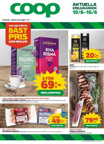 Coop Konsum reklamblad - 10/6 2024 - 16/6 2024.