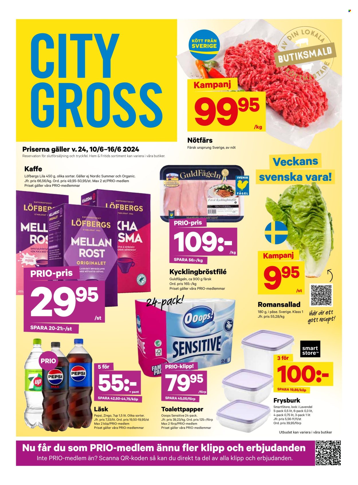 City Gross reklamblad - 10/6 2024 - 16/6 2024. Sida 1