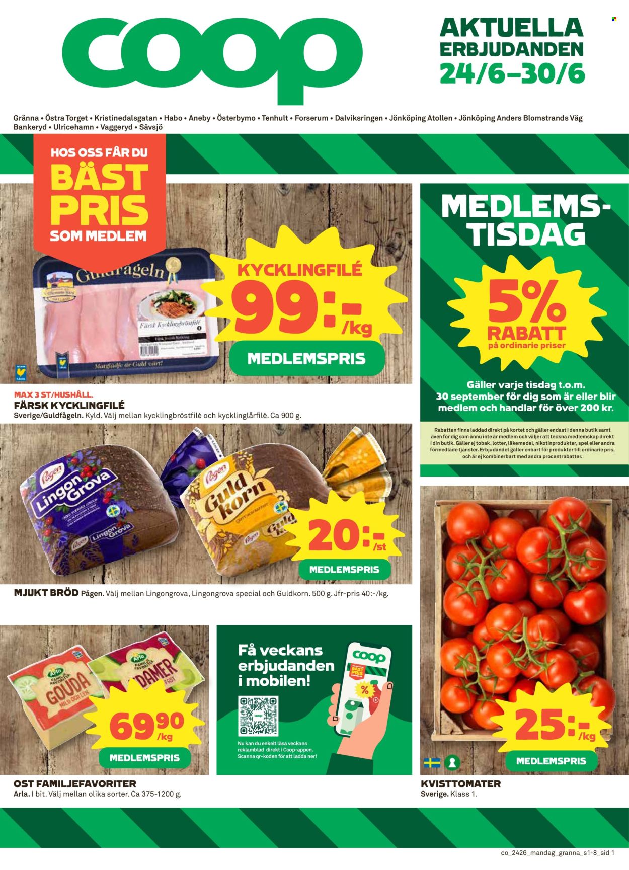 Coop reklamblad - 24/6 2024 - 30/6 2024. Sida 1
