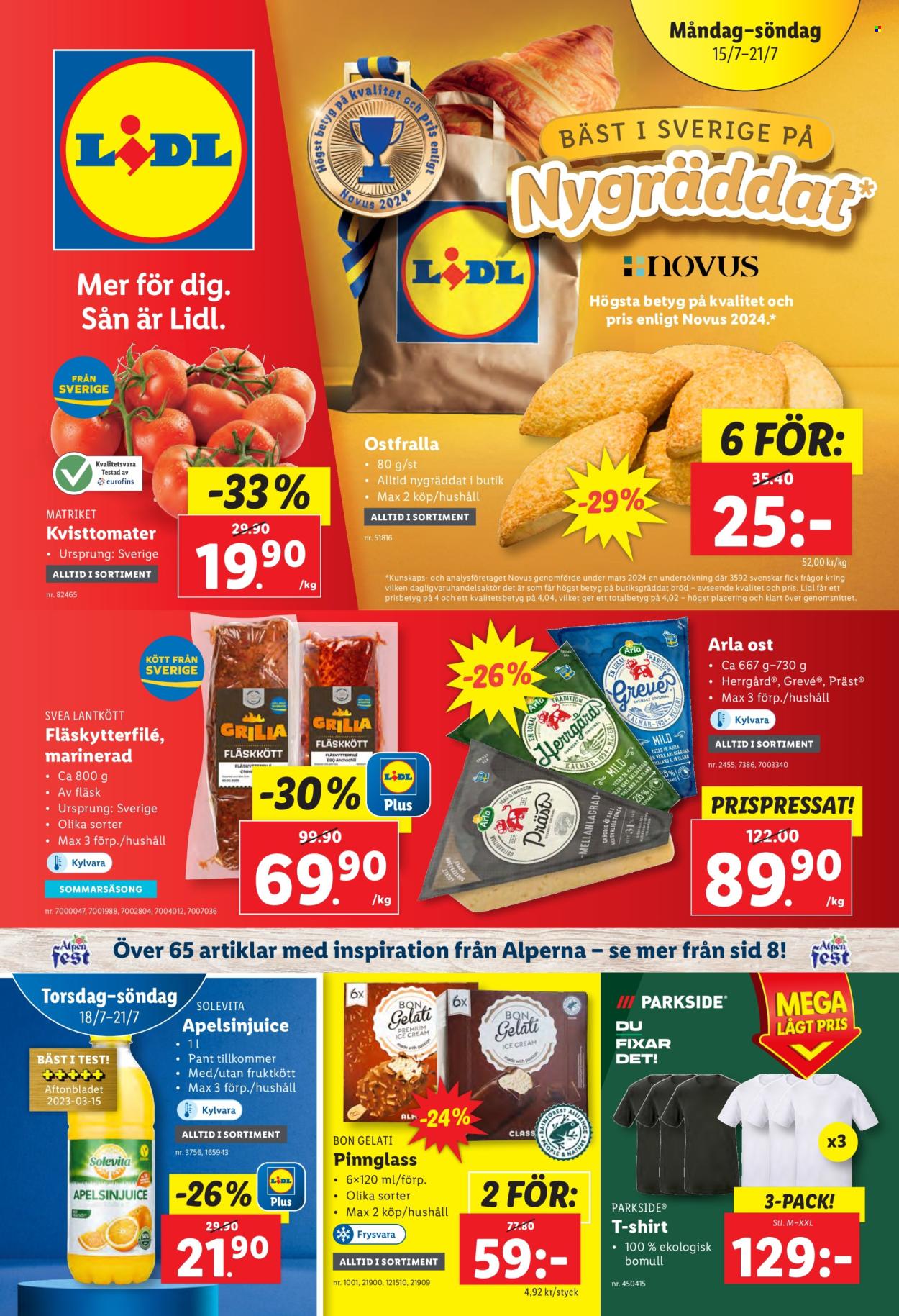 Lidl reklamblad - 15/7 2024 - 21/7 2024. Sida 1
