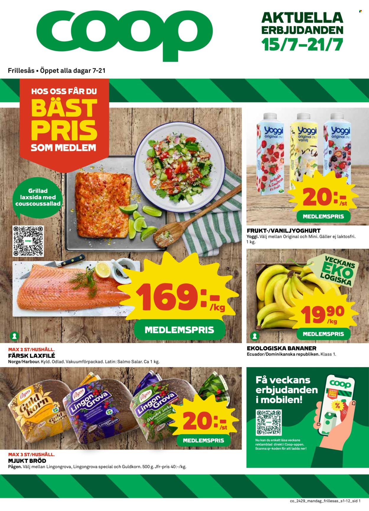 Coop Konsum reklamblad - 15/7 2024 - 21/7 2024. Sida 1