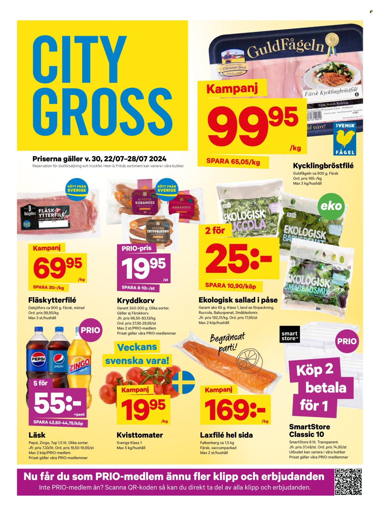 City Gross reklamblad - 22/7 2024 - 28/7 2024. Sida 1