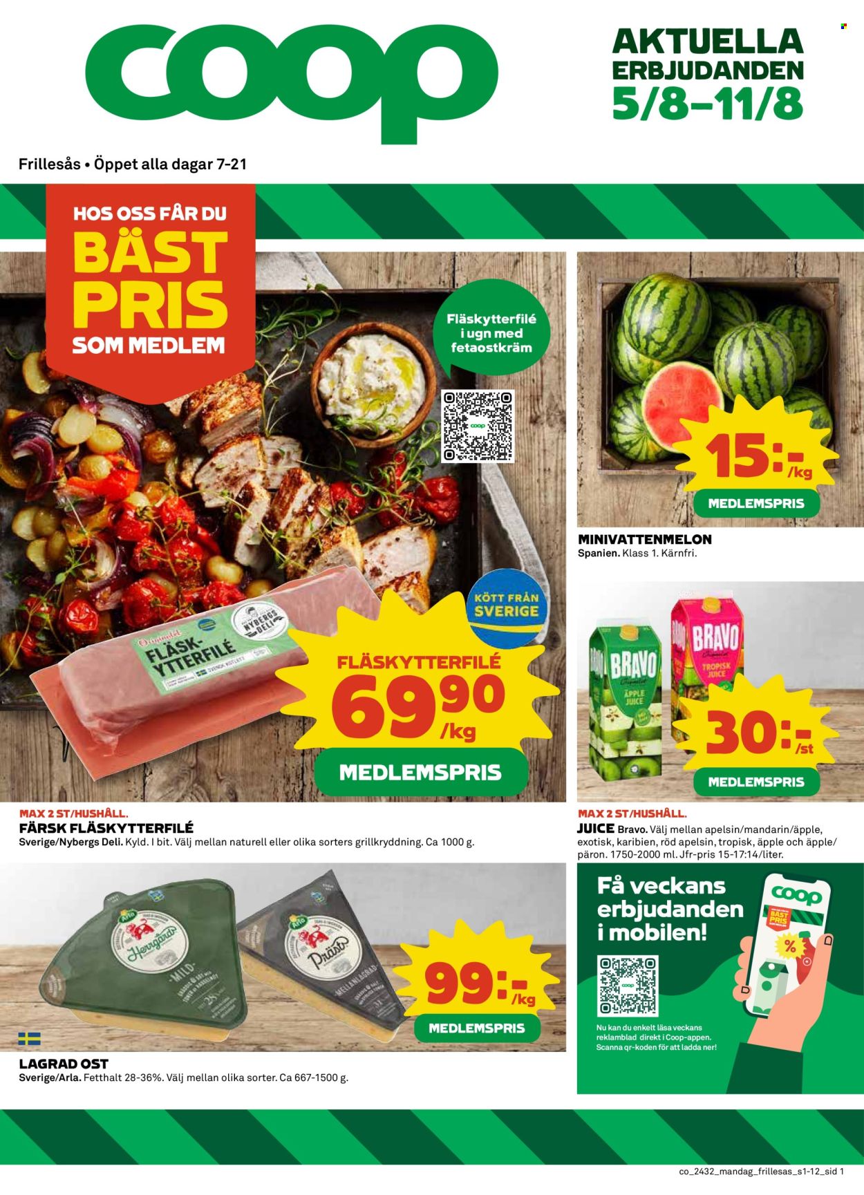 Coop Konsum reklamblad - 5/8 2024 - 11/8 2024. Sida 1