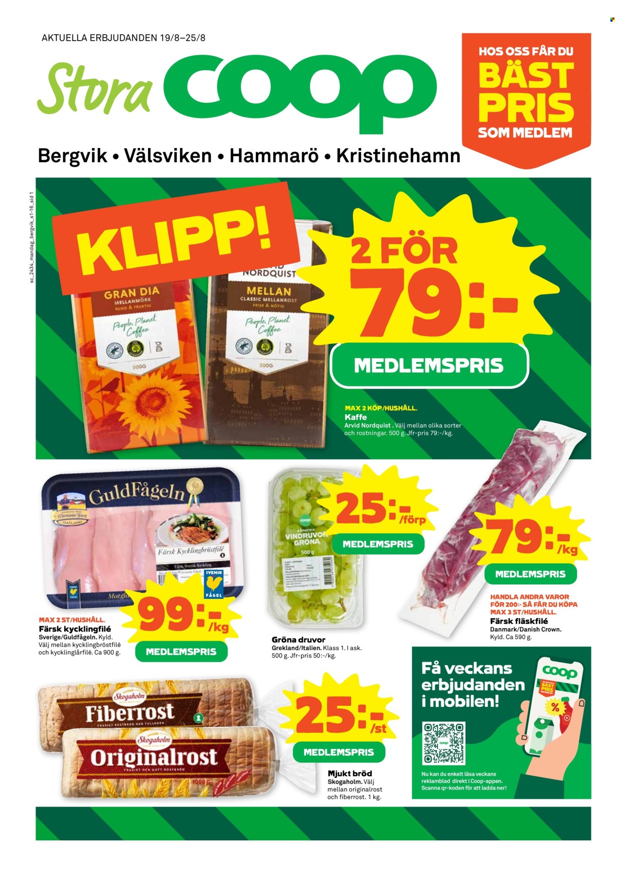 Stora Coop reklamblad - 19/8 2024 - 25/8 2024. Sida 1