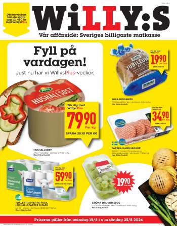 Willys reklamblad - 19/8 2024 - 25/8 2024.