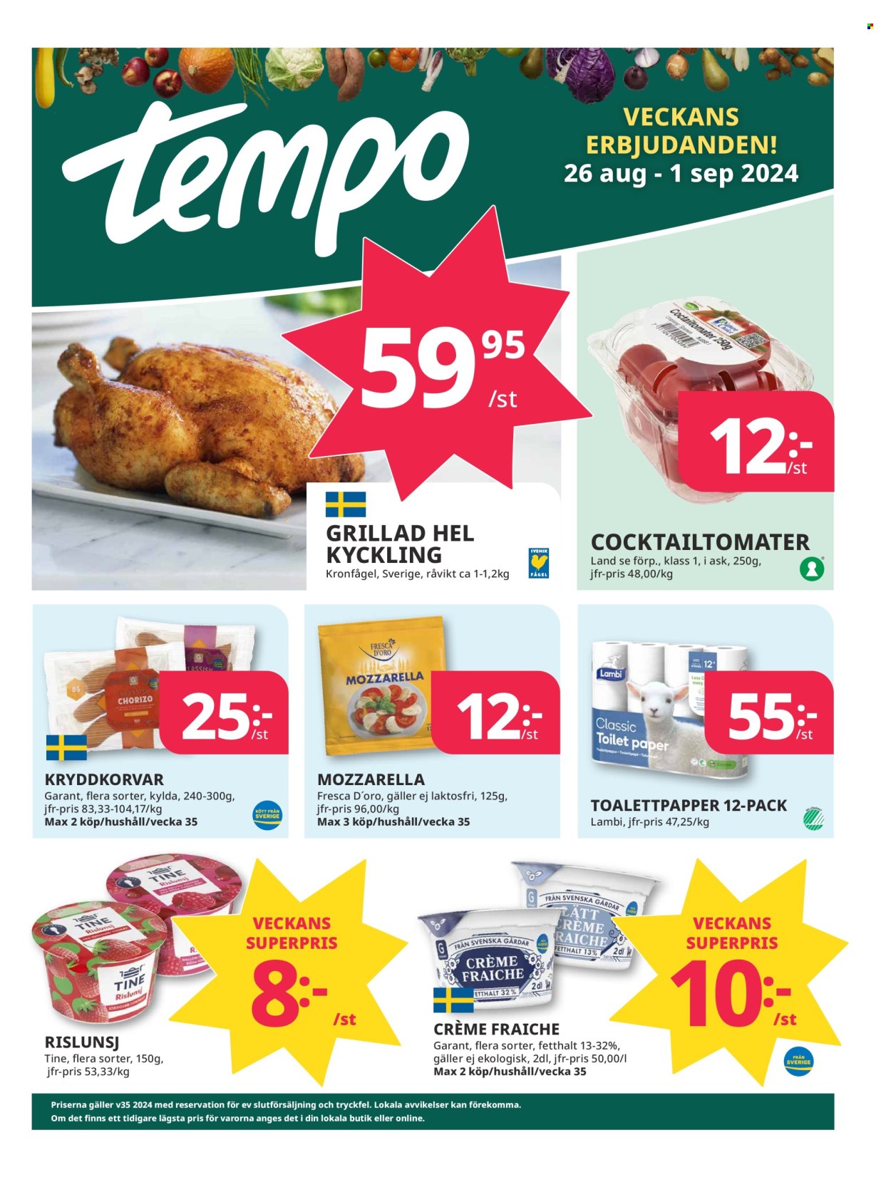 Tempo reklamblad - 26/8 2024 - 1/9 2024. Sida 1