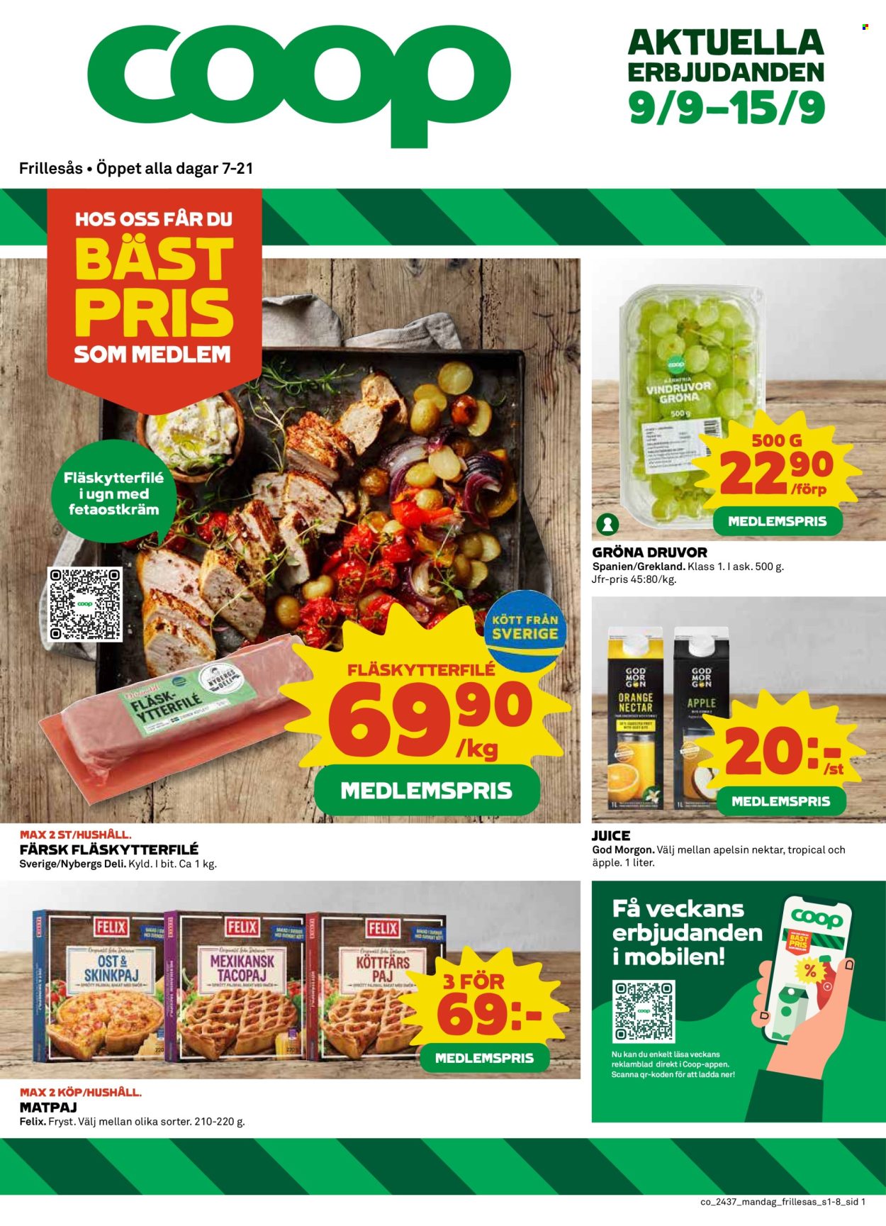 Coop Konsum reklamblad - 9/9 2024 - 15/9 2024. Sida 1