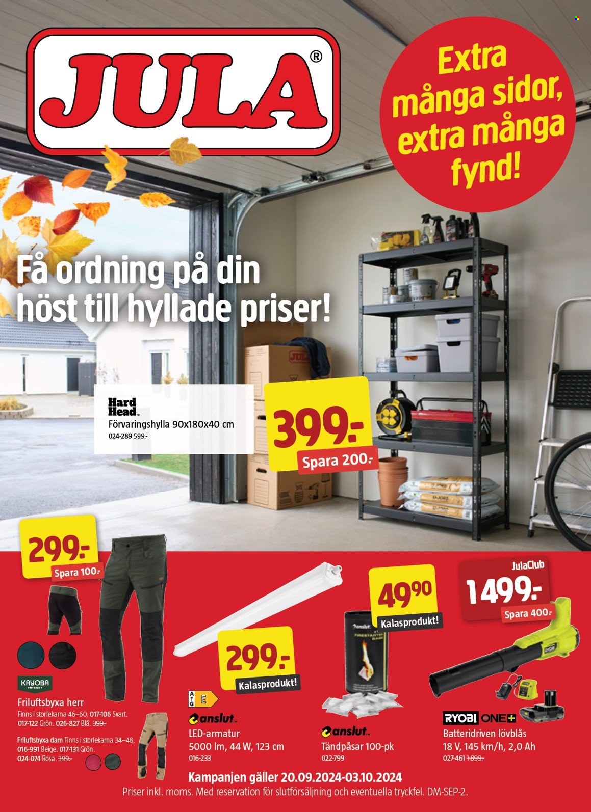 Jula reklamblad - 20/9 2024 - 3/10 2024. Sida 1
