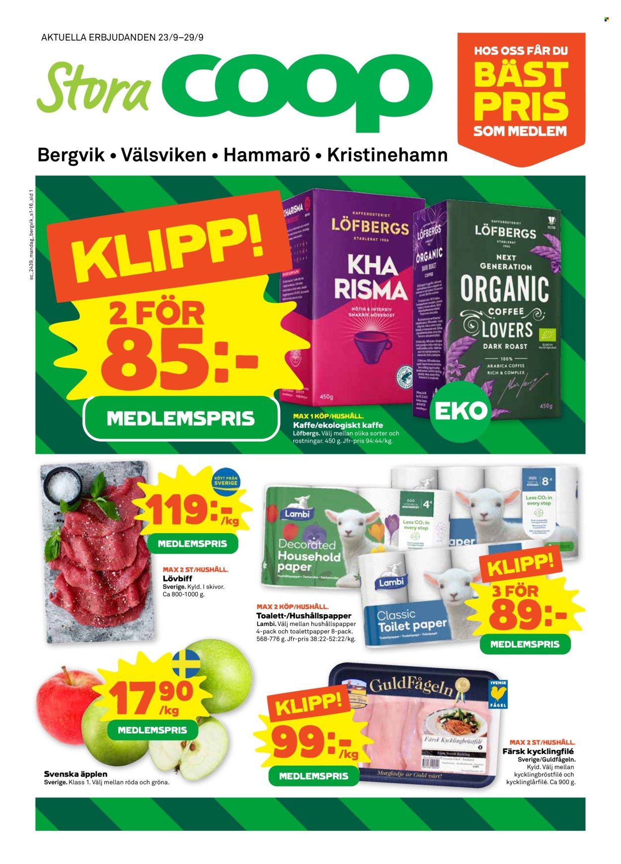 Stora Coop reklamblad - 23/9 2024 - 29/9 2024. Sida 1