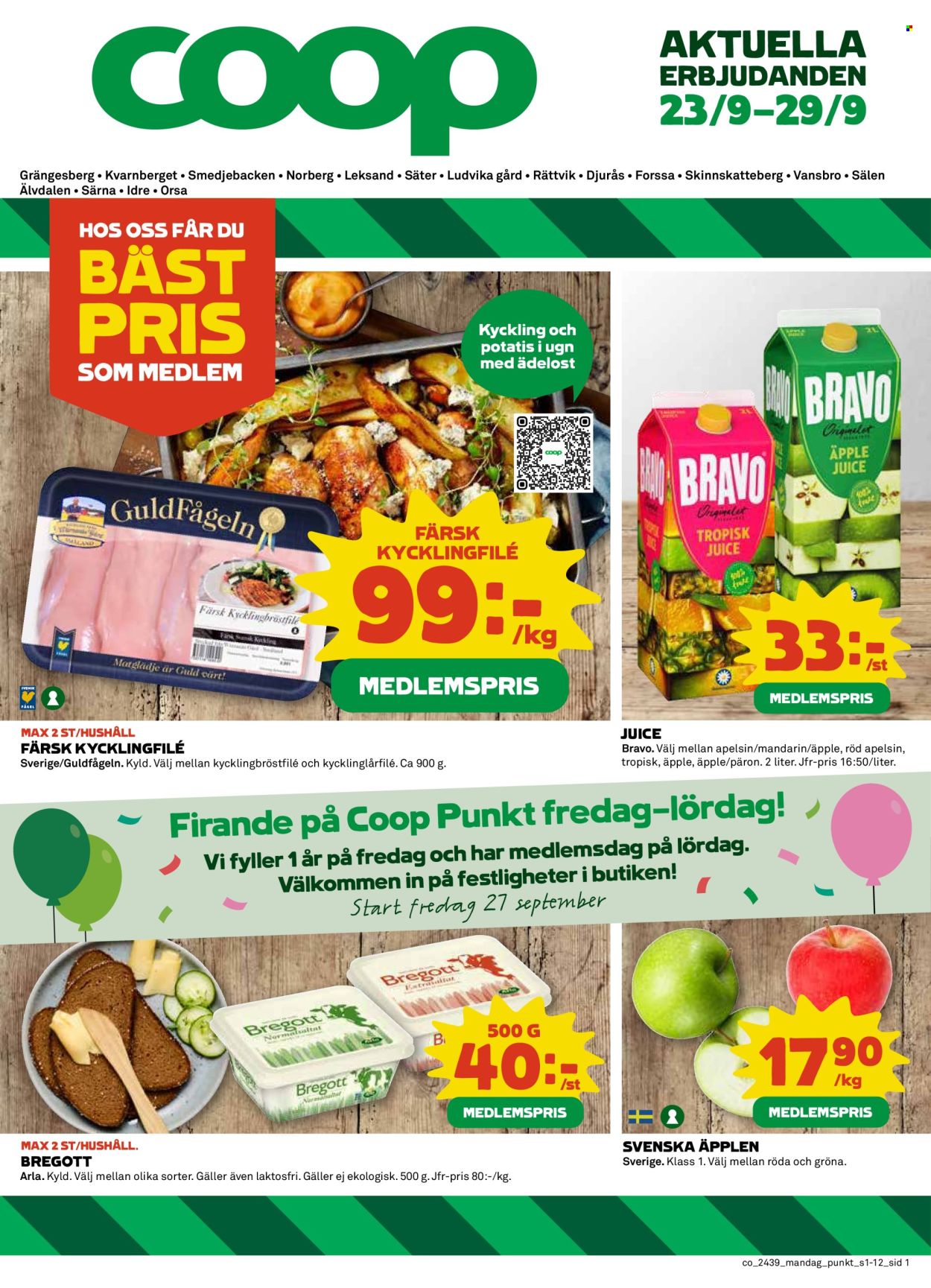 Coop reklamblad - 23/9 2024 - 29/9 2024. Sida 1