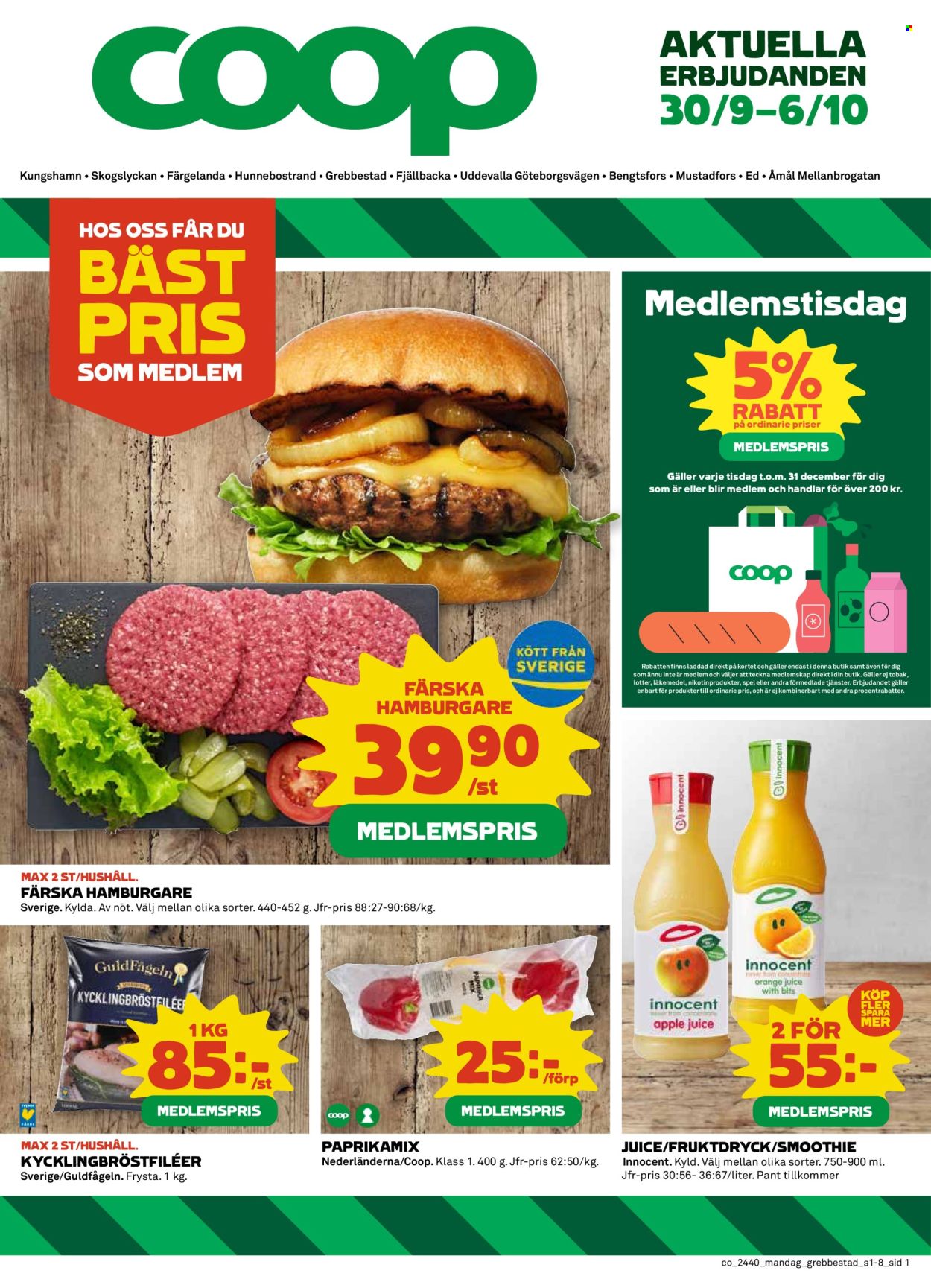 Coop reklamblad - 30/9 2024 - 6/10 2024. Sida 1
