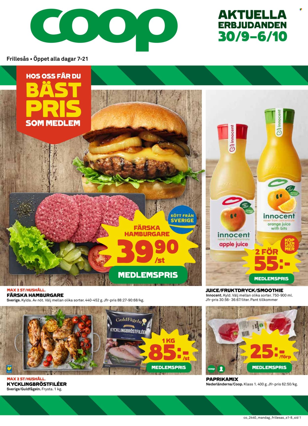 Coop Konsum reklamblad - 30/9 2024 - 6/10 2024. Sida 1