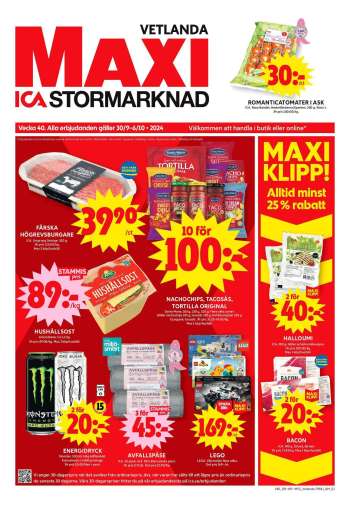 ICA reklamblad - 30/9 2024 - 6/10 2024.
