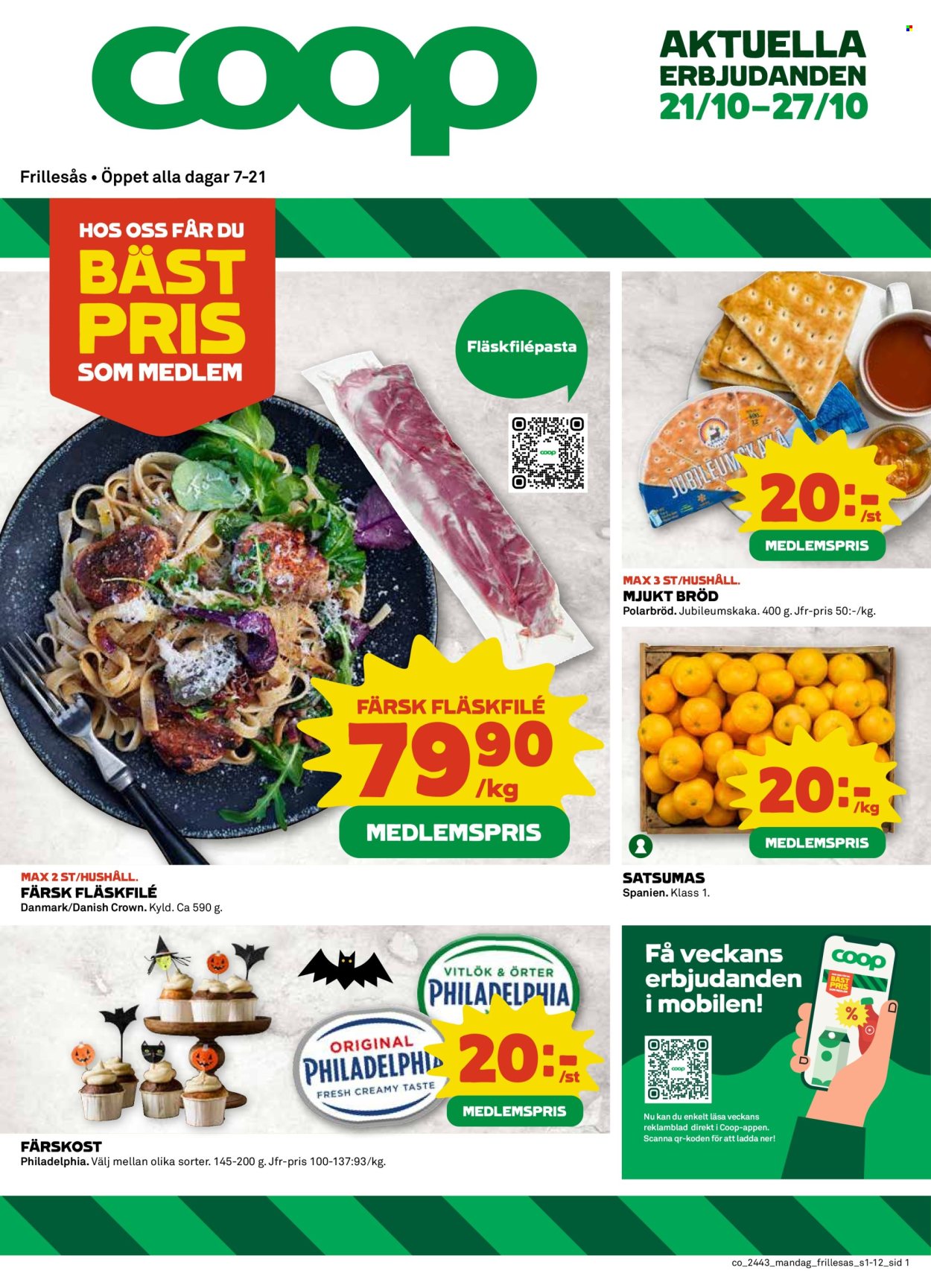 Coop Konsum reklamblad - 21/10 2024 - 27/10 2024. Sida 1