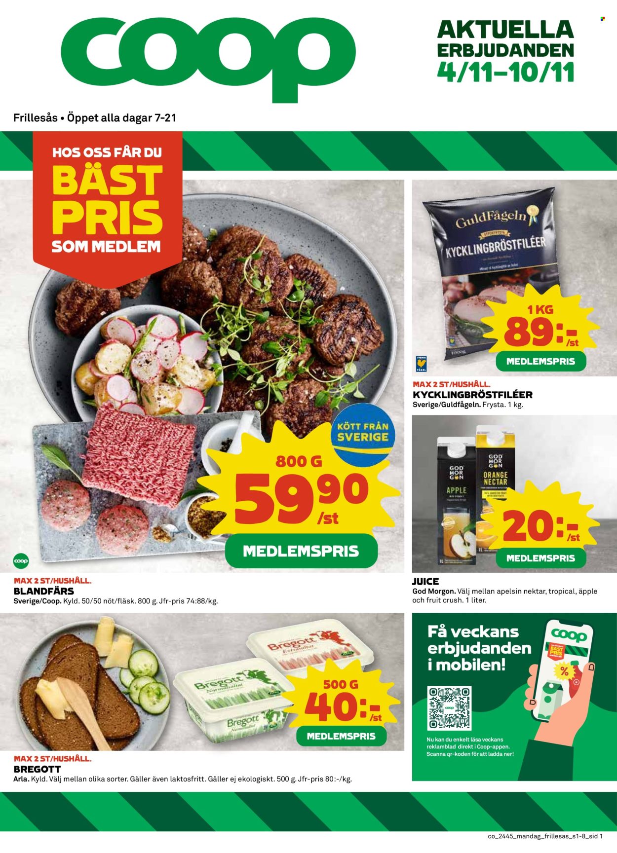 Coop Konsum reklamblad - 4/11 2024 - 10/11 2024. Sida 1