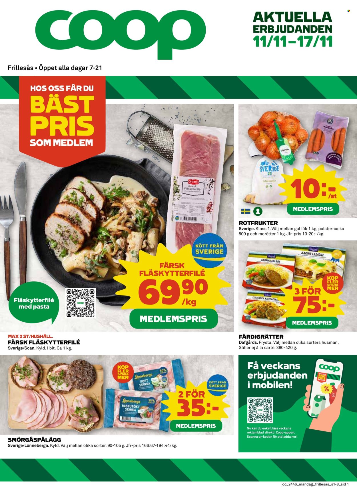 Coop Konsum reklamblad - 11/11 2024 - 17/11 2024. Sida 1
