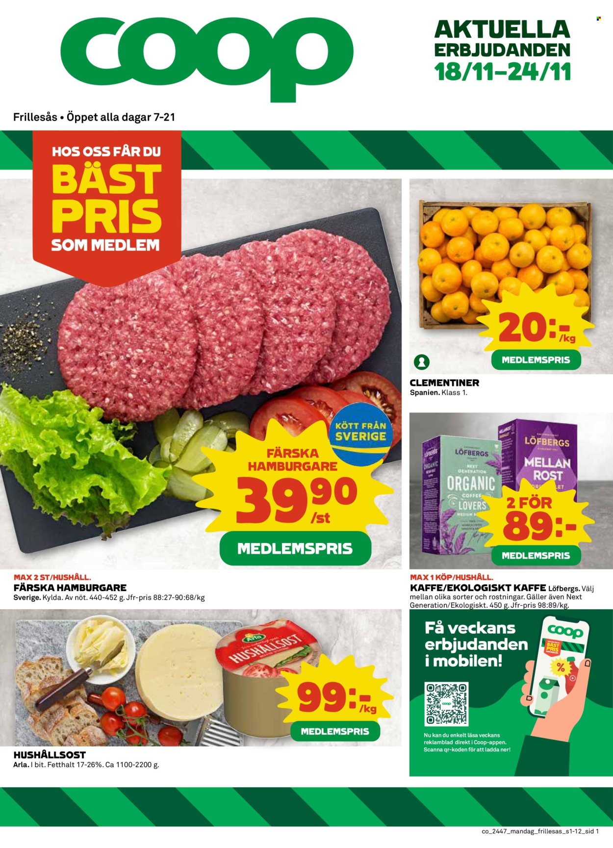 Coop Konsum reklamblad - 18/11 2024 - 24/11 2024. Sida 1