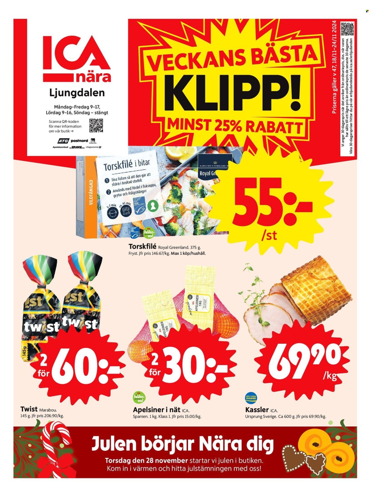 ICA reklamblad - 18/11 2024 - 24/11 2024. Sida 1