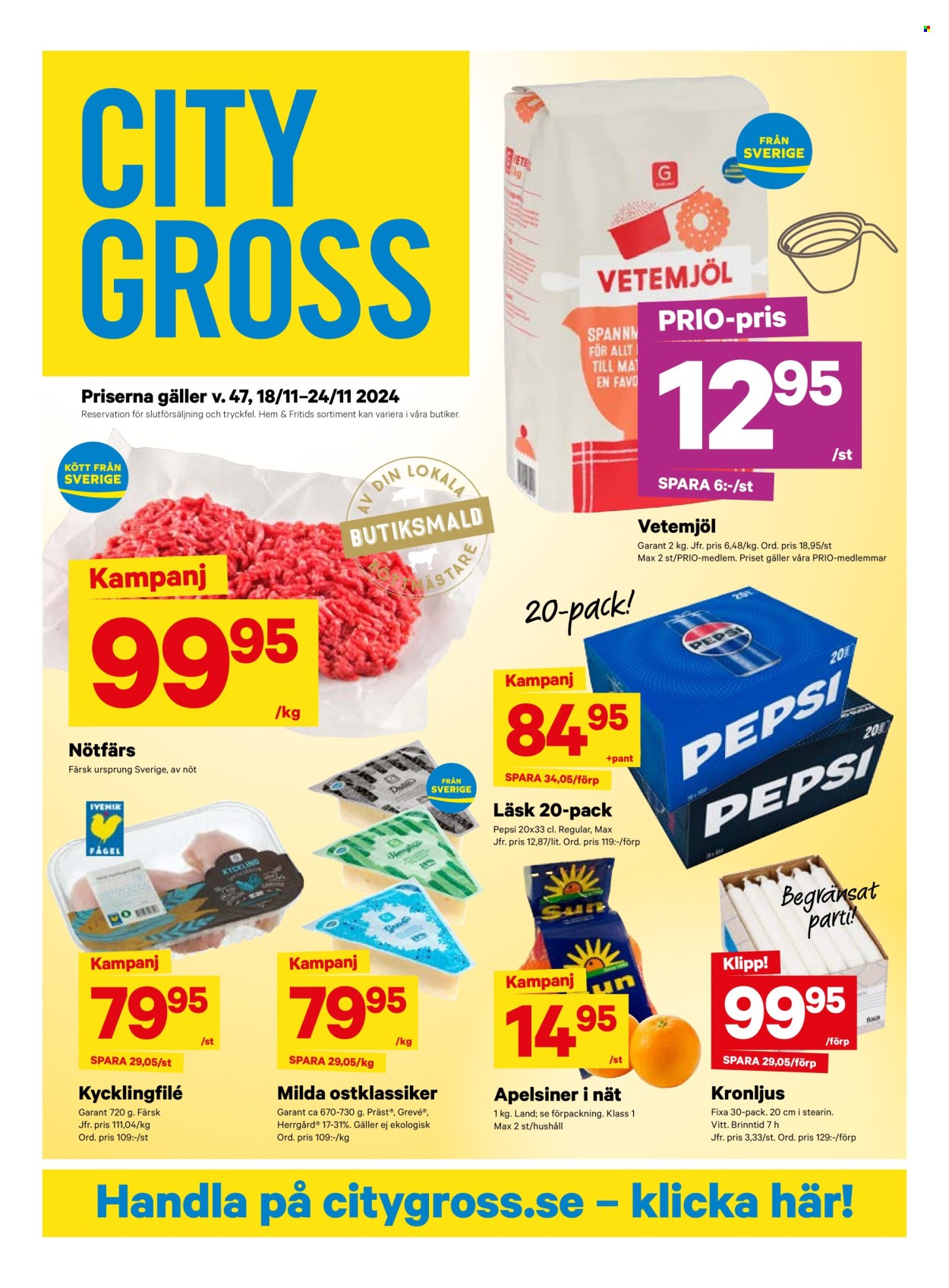 City Gross reklamblad - 18/11 2024 - 24/11 2024. Sida 1