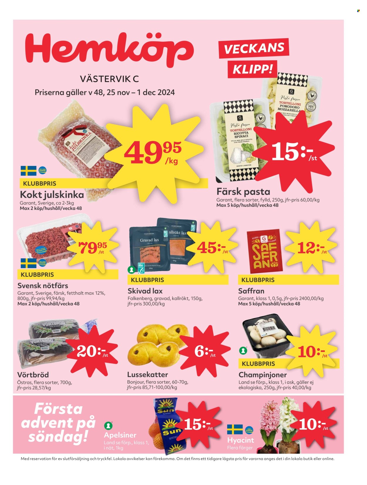 Hemköp reklamblad - 25/11 2024 - 1/12 2024. Sida 1