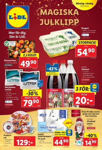 Lidl reklamblad - 9/12 2024 - 15/12 2024.