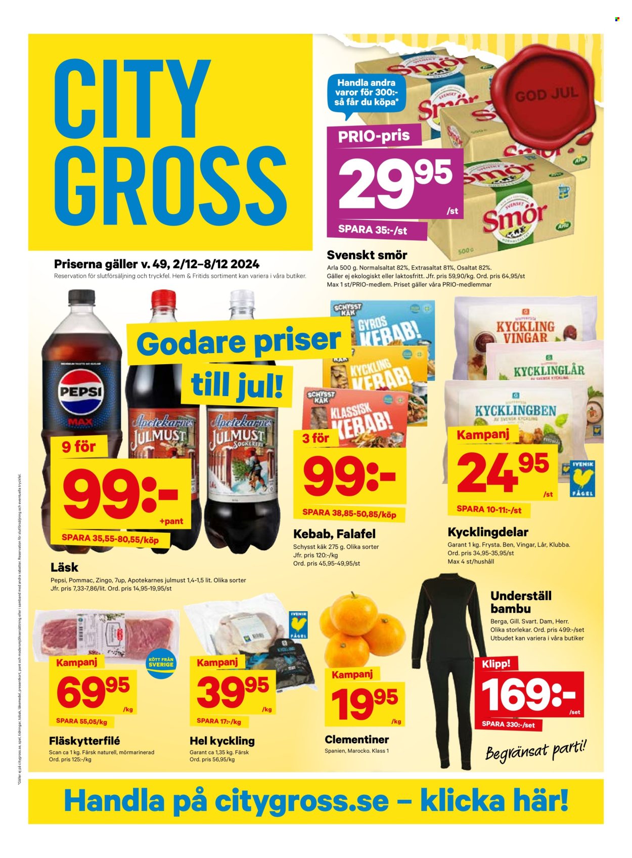 City Gross reklamblad - 2/12 2024 - 8/12 2024. Sida 1