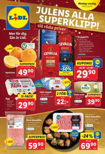 Lidl reklamblad - 16/12 2024 - 25/12 2024.