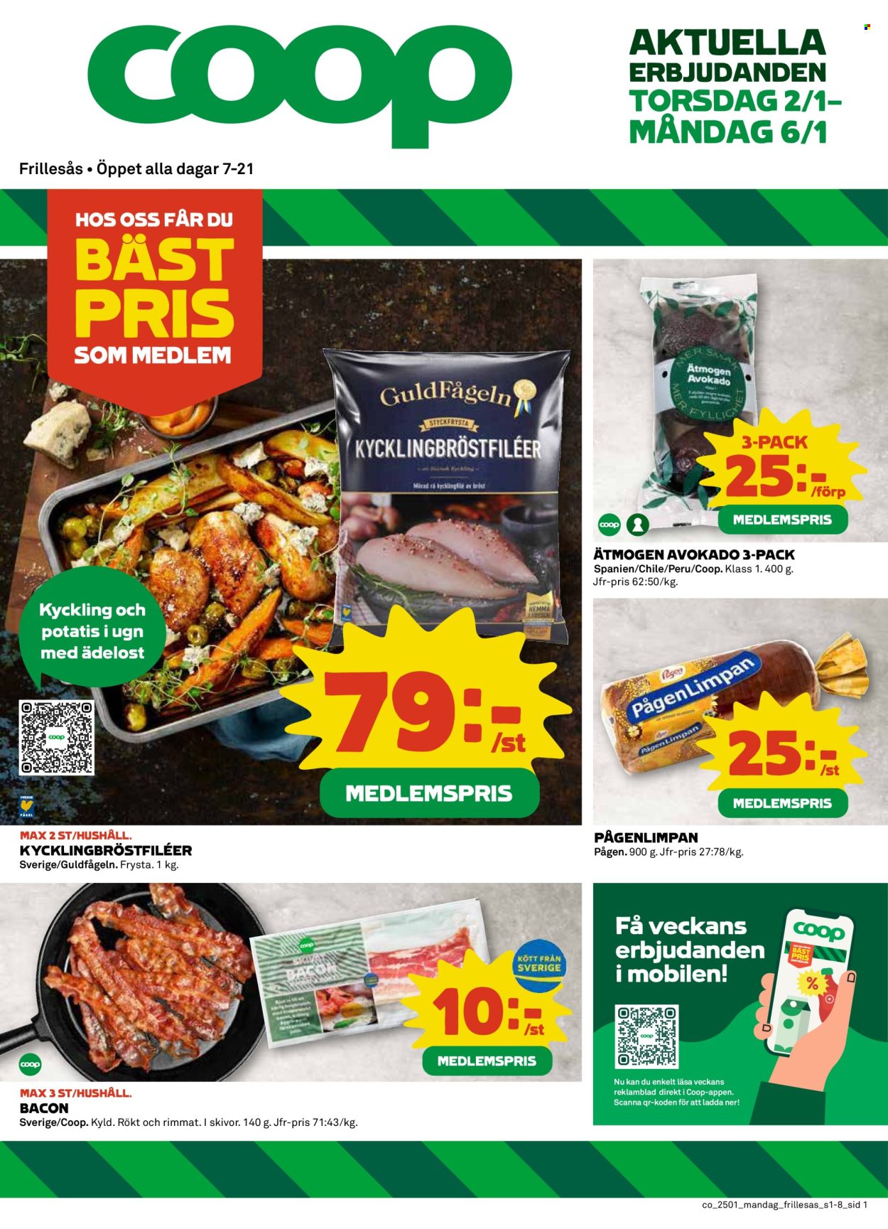 Coop Konsum reklamblad - 2/1 2025 - 6/1 2025. Sida 1