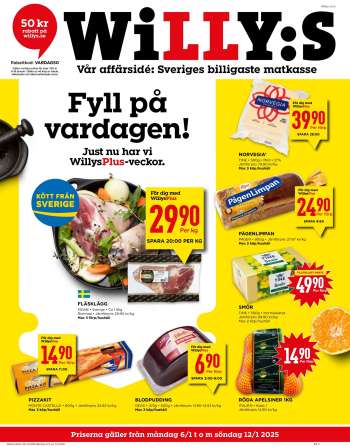 Willys reklamblad - 6/1 2025 - 12/1 2025.