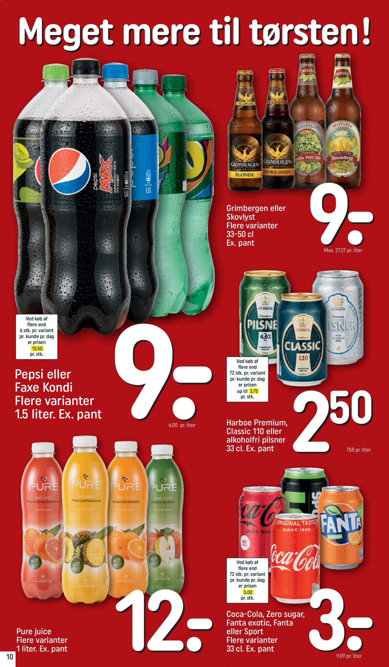 thumbnail - Rema 1000 tilbud  - 2.5.2021 - 8.5.2021 - tilbudsprodukter - pale ale, Coca-Cola, Fanta, Pepsi. Side 10.