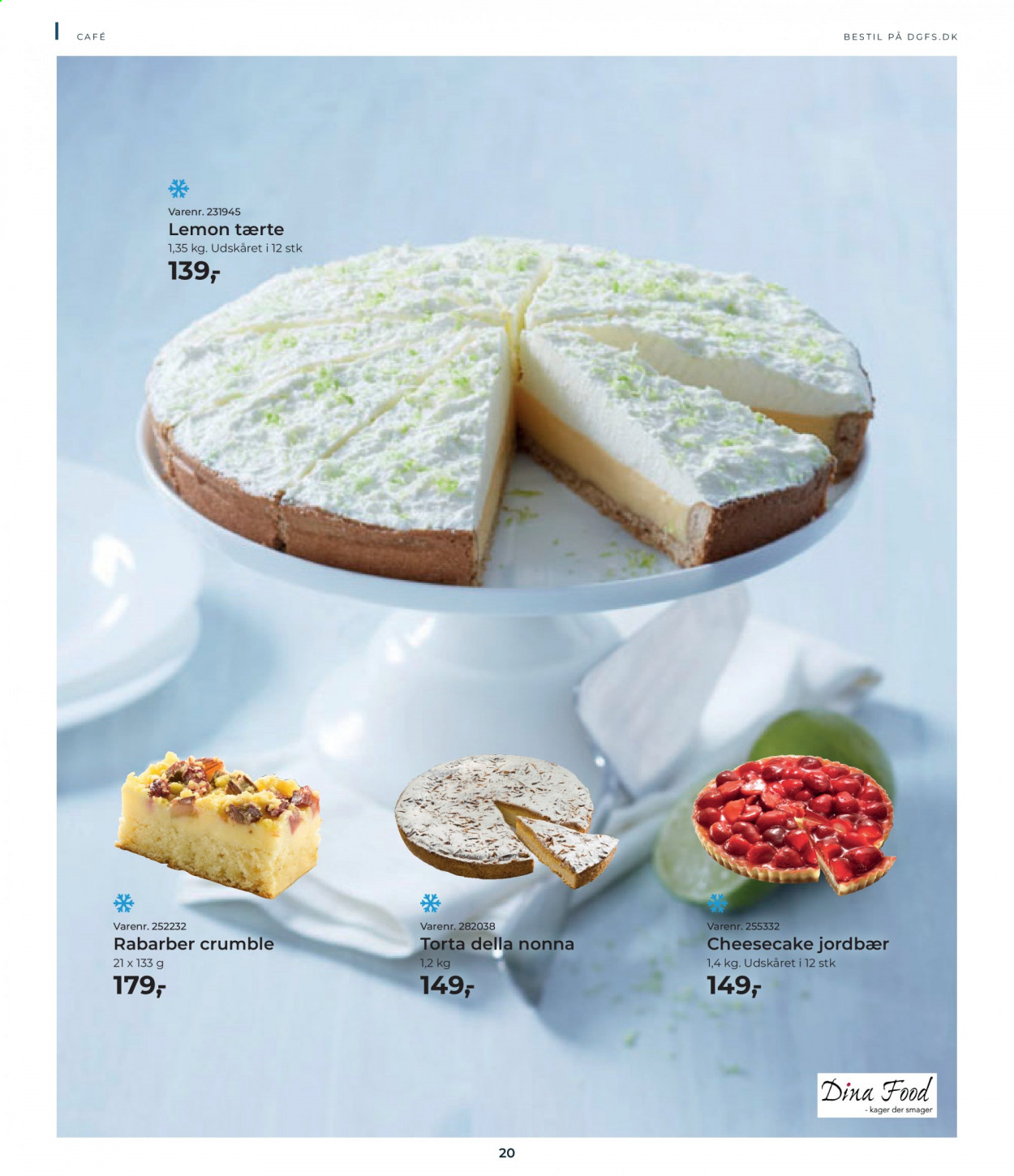 thumbnail - Dagrofa tilbud  - 1.6.2021 - 30.6.2021 - tilbudsprodukter - jordbær, rabarber, cheesecake, tærte. Side 20.