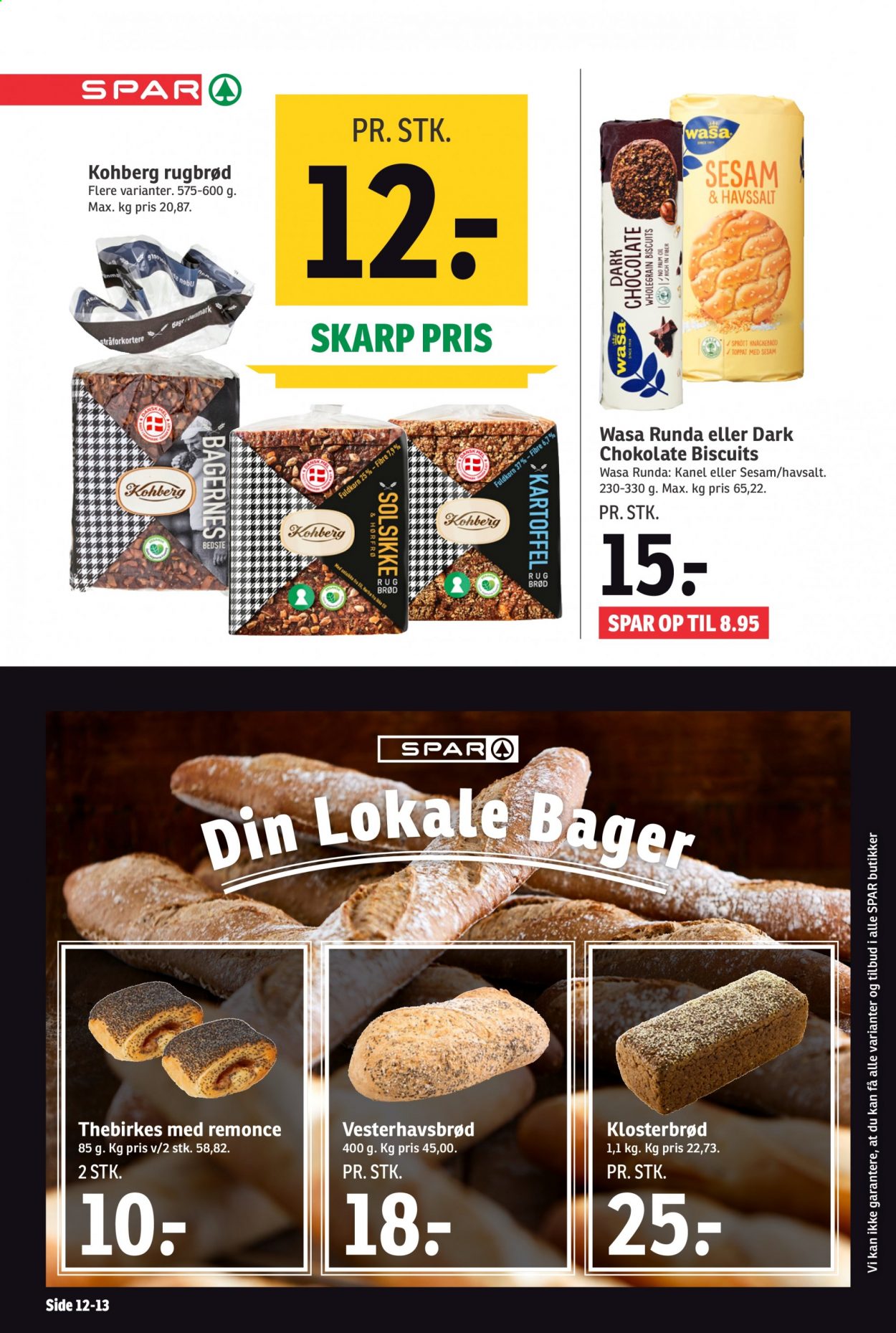 thumbnail - SPAR tilbud  - 5.6.2021 - 11.6.2021 - tilbudsprodukter - rugbrød, biscuits, Wasa, hørfrø. Side 12.