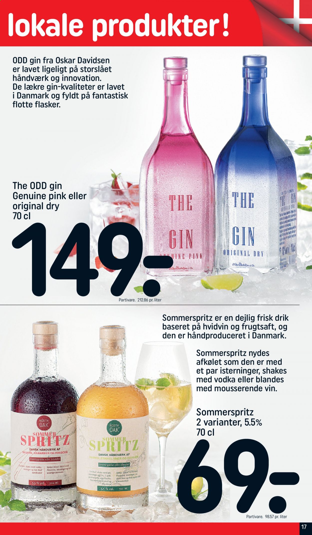 thumbnail - Rema 1000 tilbud  - 11.7.2021 - 17.7.2021 - tilbudsprodukter - stikkelsbær, rabarber, hvidvin, vin, gin, vodka. Side 17.