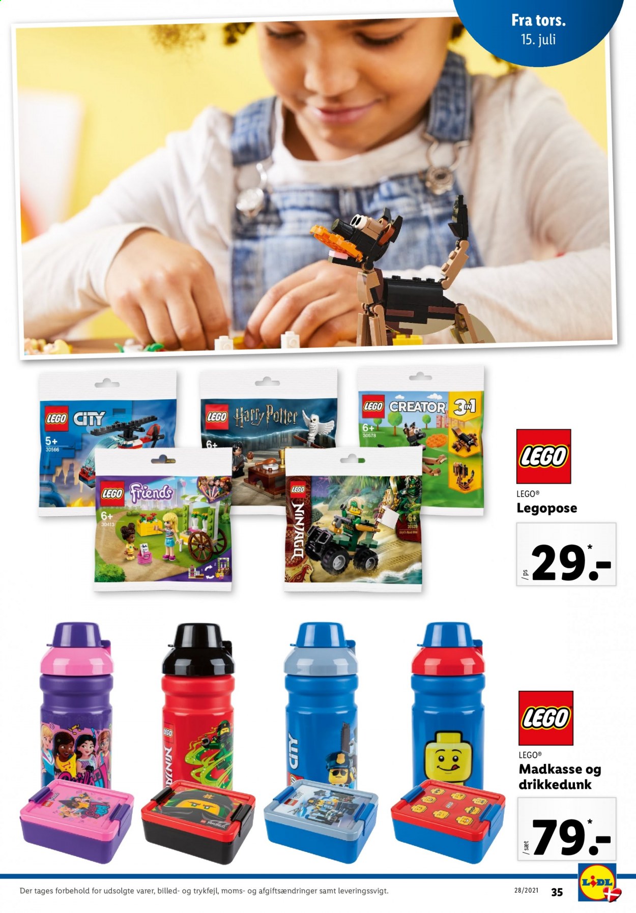 thumbnail - Lidl tilbud  - 11.7.2021 - 17.7.2021 - tilbudsprodukter - LEGO, Lego City, Lego Creator, Lego Friends. Side 35.