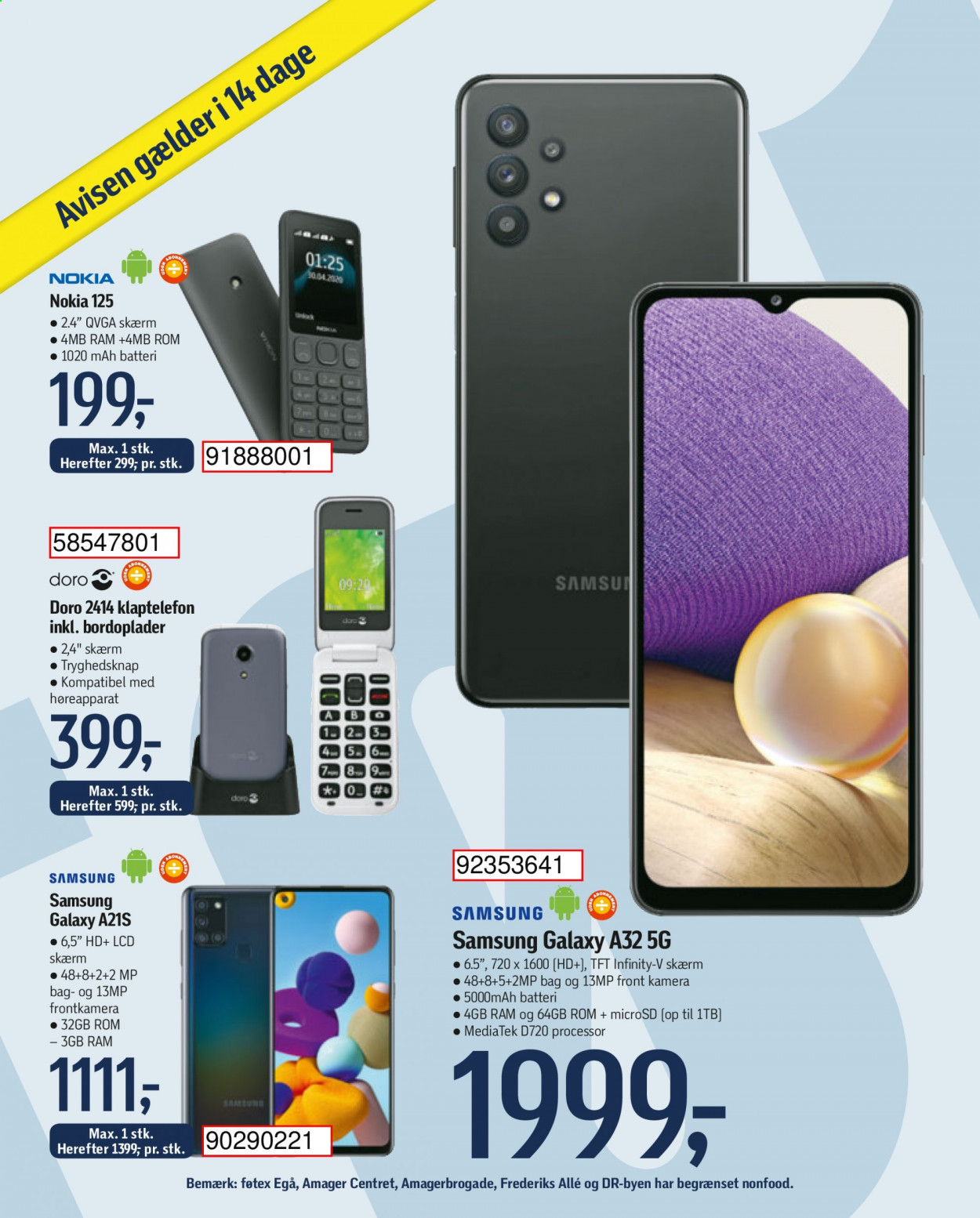 thumbnail - føtex tilbud  - 9.7.2021 - 22.7.2021 - tilbudsprodukter - Samsung, Nokia, Samsung Galaxy. Side 49.