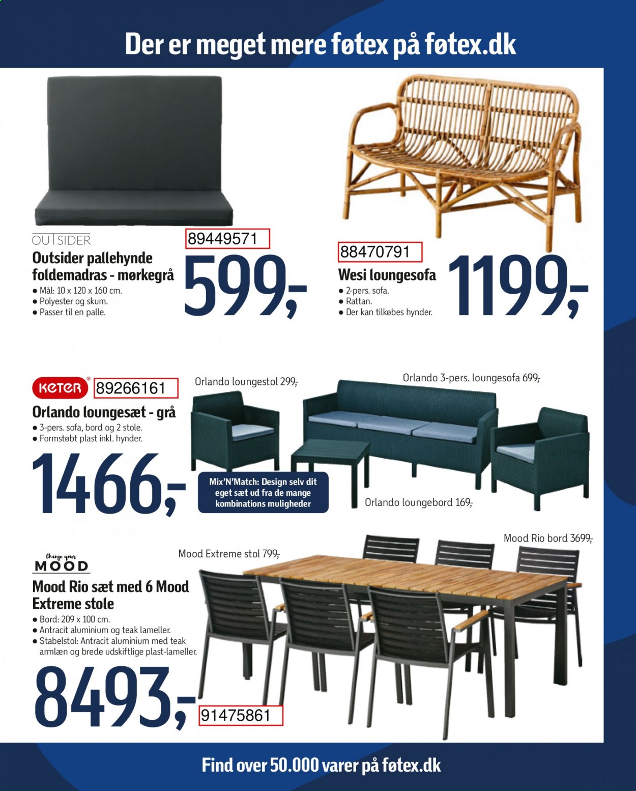 thumbnail - føtex tilbud  - 9.7.2021 - 22.7.2021 - tilbudsprodukter - bord, stol, sofa, foldemadras. Side 55.