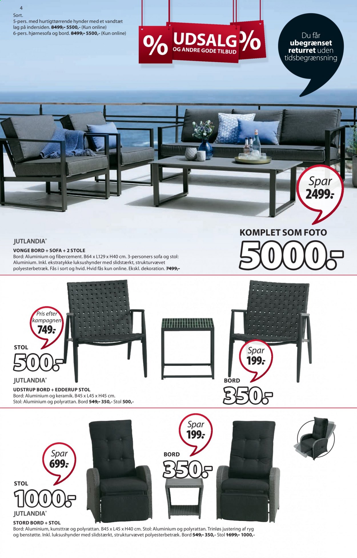 thumbnail - JYSK tilbud  - 16.7.2021 - 25.7.2021 - tilbudsprodukter - bord, stol, hjørnesofa, sofa, dekoration. Side 4.