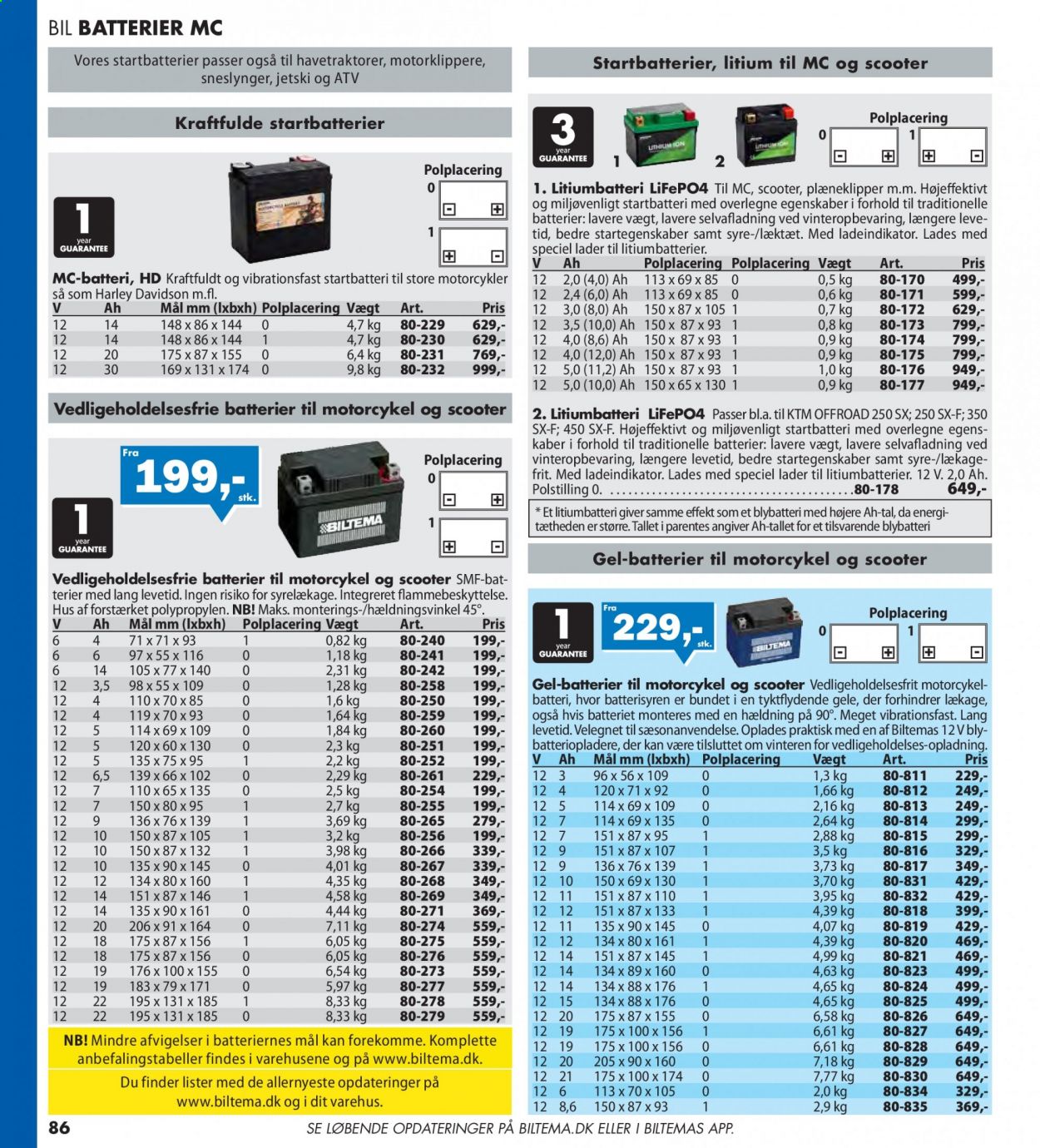 thumbnail - Biltema tilbud  - tilbudsprodukter - batteri. Side 86.