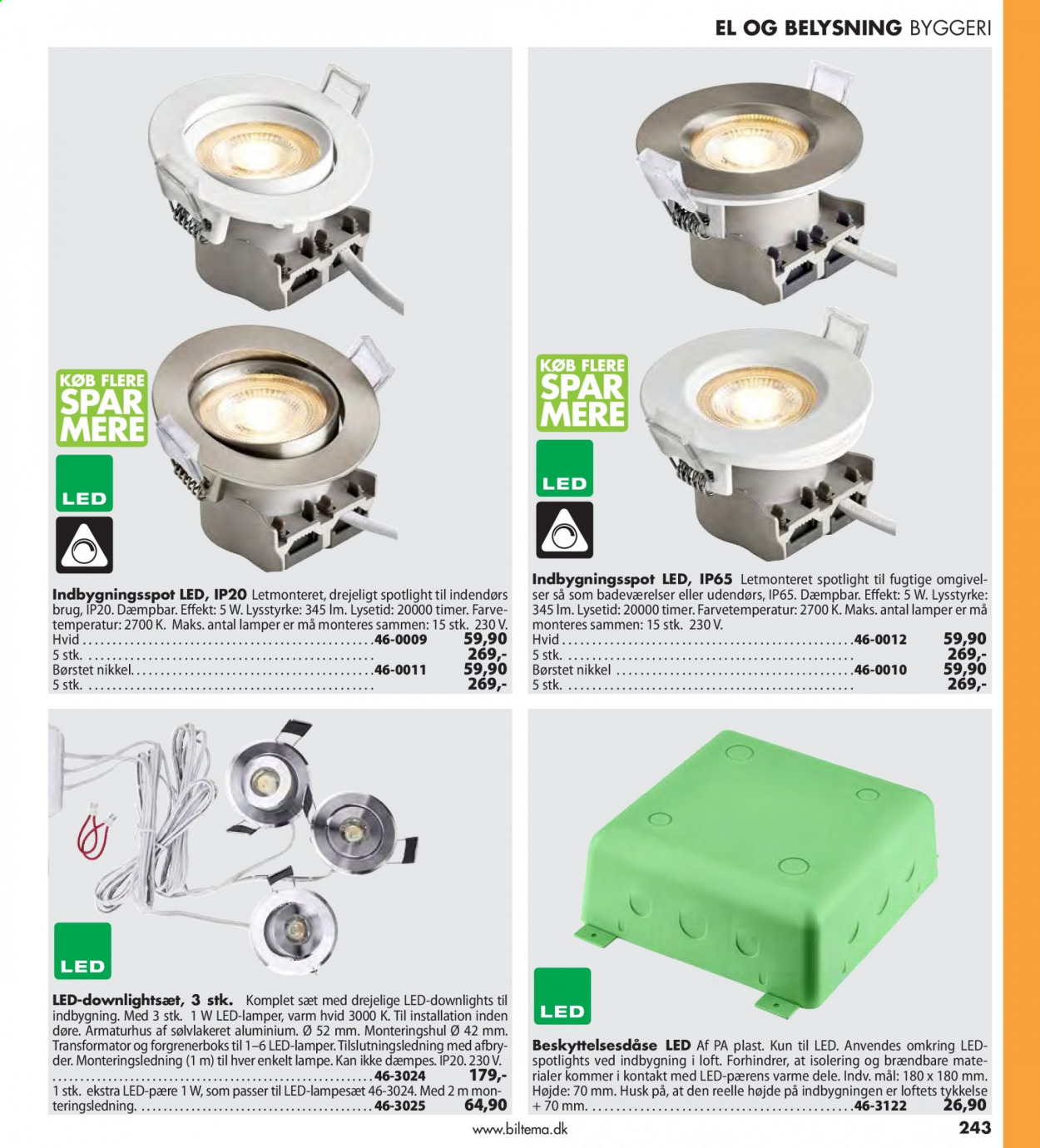 thumbnail - Biltema tilbud  - tilbudsprodukter - lampe. Side 243.