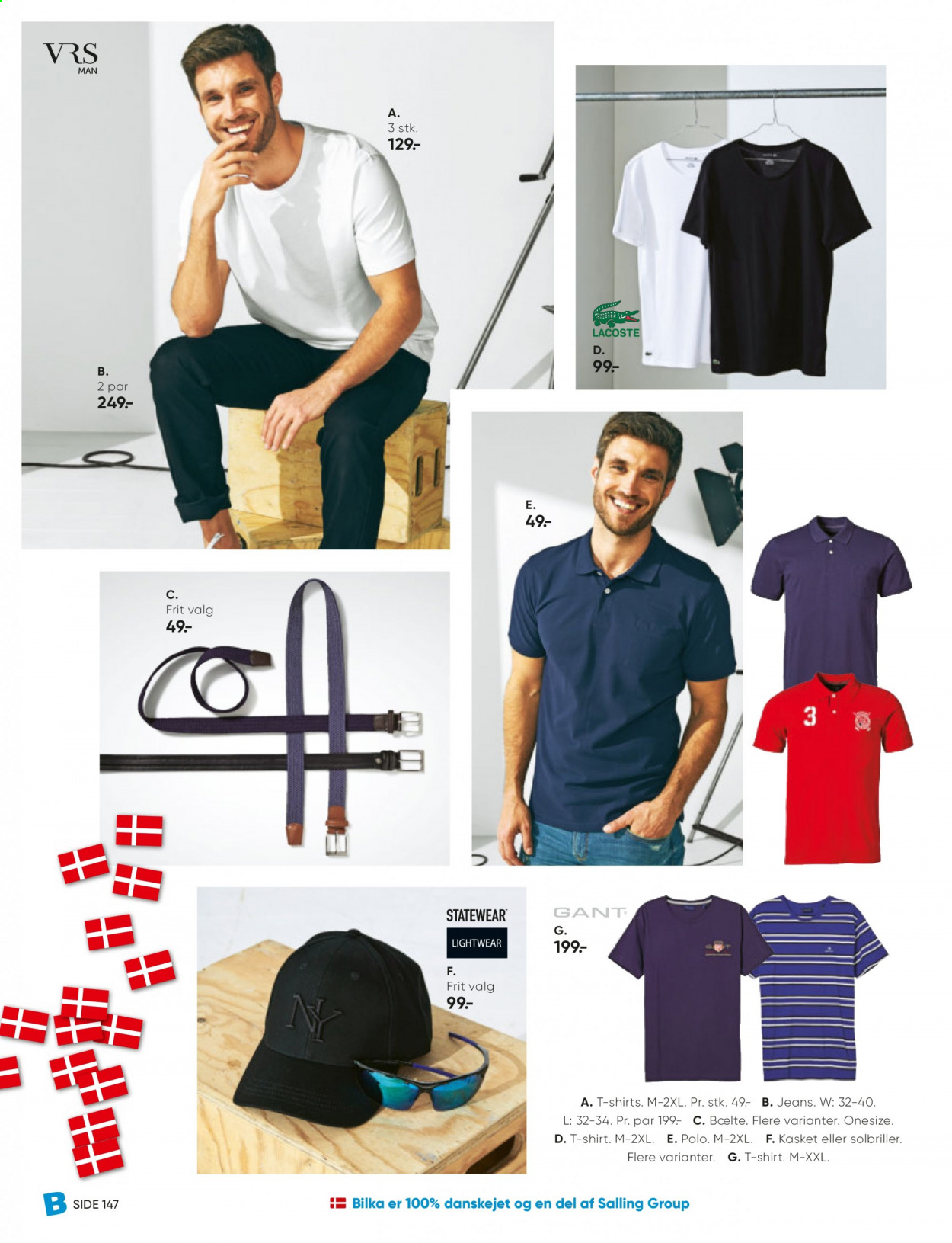 thumbnail - Bilka tilbud  - 30.7.2021 - 5.8.2021 - tilbudsprodukter - Lacoste, jeans, T-shirt. Side 160.