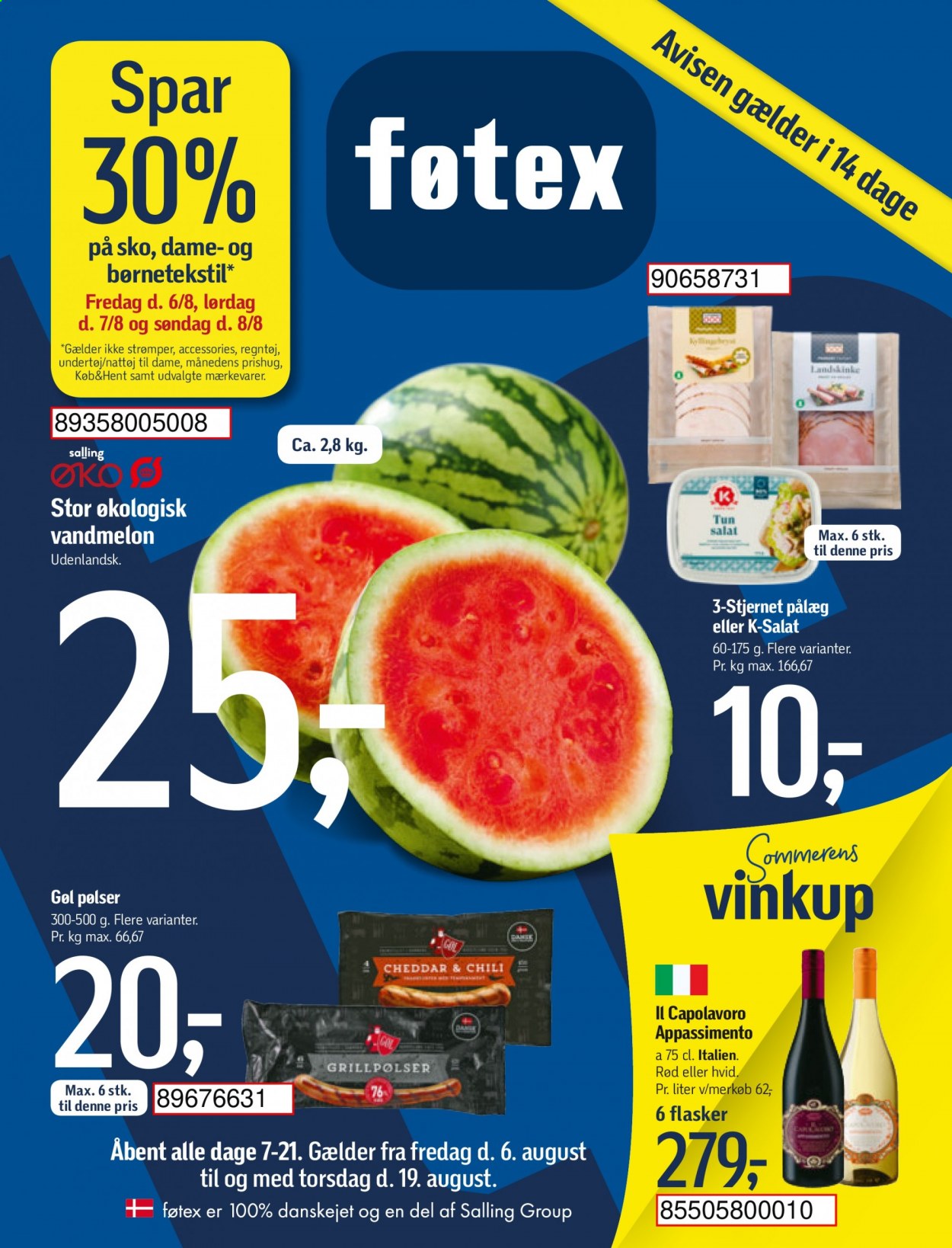 føtex tilbud - 6.8.2021 - 19.8.2021. Side 1