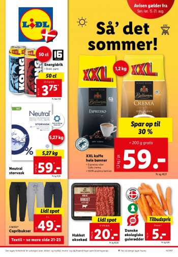 Lidl tilbudsavis  - 15.08.2021 - 21.08.2021.