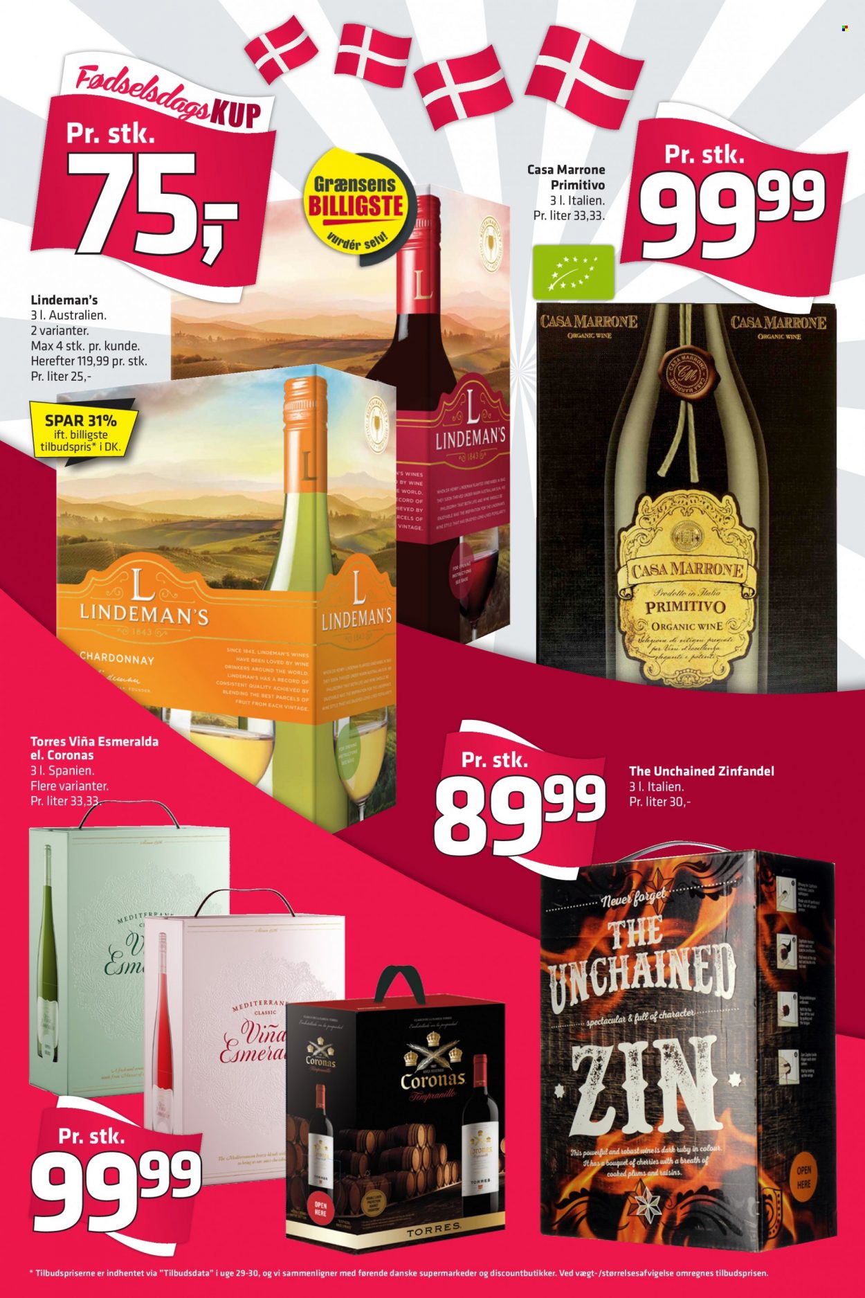 thumbnail - Fleggaard tilbud  - 15.9.2021 - 28.9.2021 - tilbudsprodukter - Chardonnay, vin, Zinfandel. Side 31.