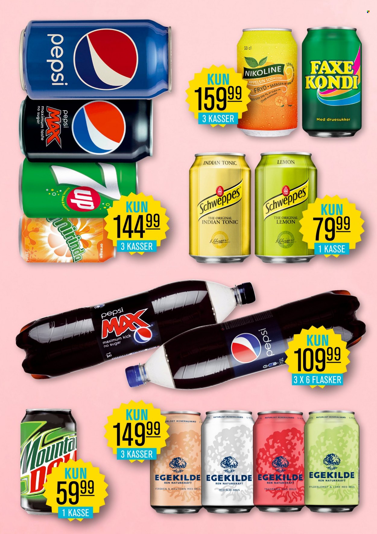 thumbnail - Priss tilbud  - 29.9.2021 - 30.12.2021 - tilbudsprodukter - øl, Pepsi, Schweppes, Pepsi Max, Faxe Kondi, tonic, mineralvand. Side 37.